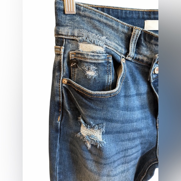 KanCan Flare Jeans Size 11/29 Medium Wash Crossover Waistband Mid Rise Stretch - Picture 6 of 14